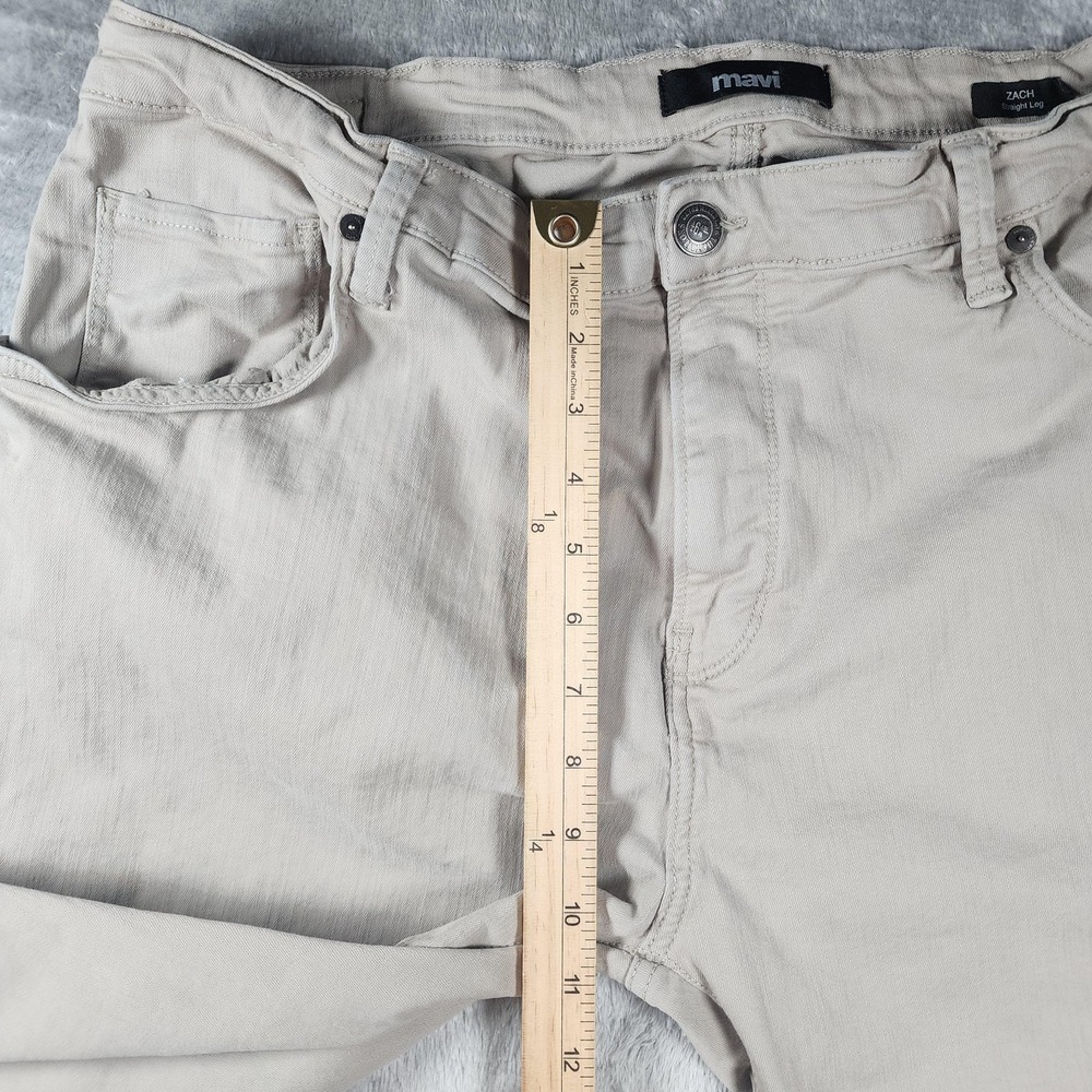 Mavi Pants Mens 36x28 Beige Chino Zach Straight Leg 5-Pocket Stretch Flat‎ Front - Picture 4 of 15